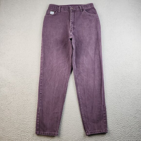 Wrangler Denim - VTG Wrangler Jeans Womens 12 Purple Denim High Rise Straight Leg Mom USA Made